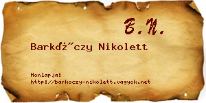 Barkóczy Nikolett névjegykártya